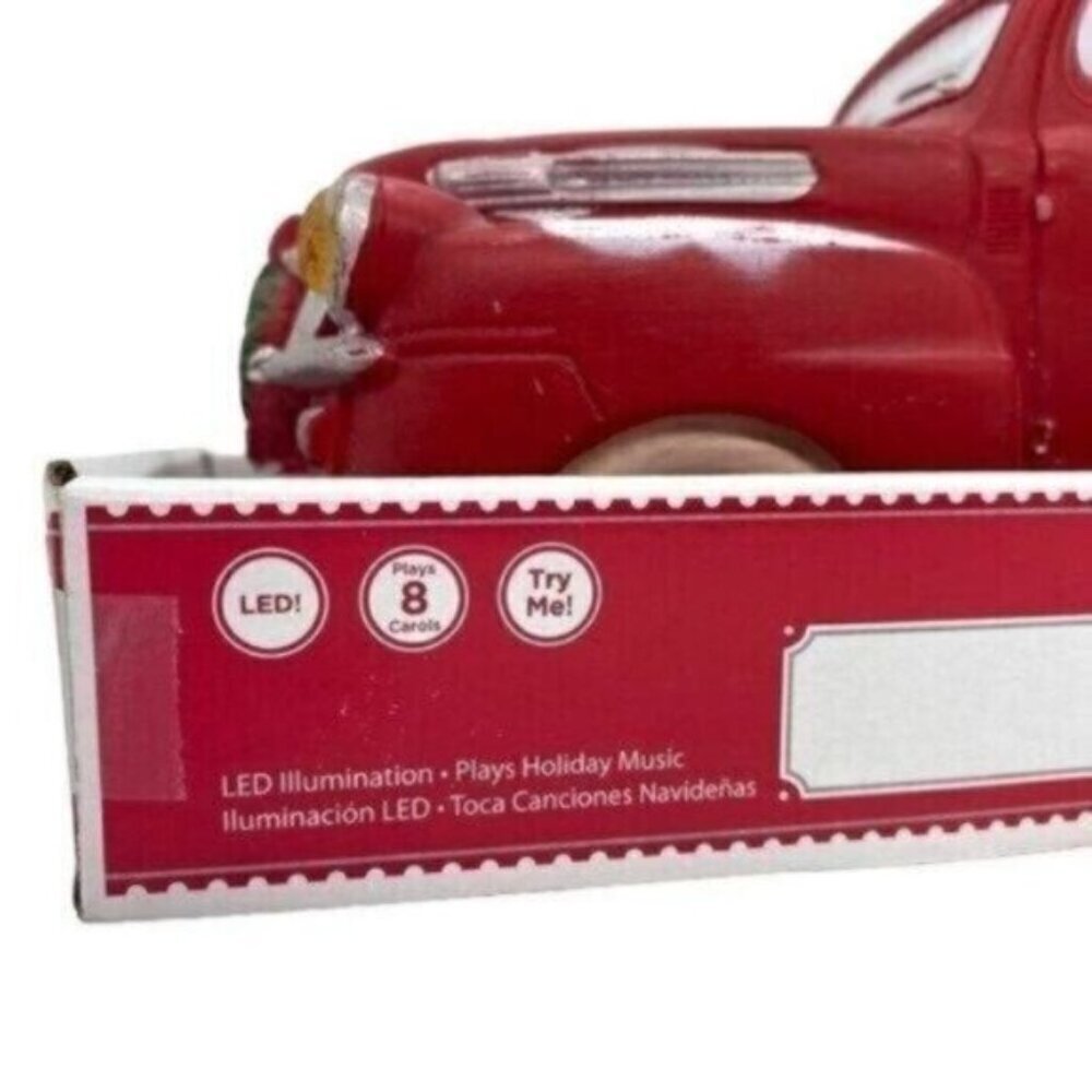 Retro Light Up Christmas Musical Red Truck New - Picture 4 of 10